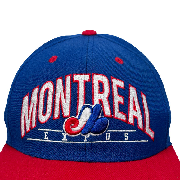Vintage American Needle Montreal Expos Snapback Hat Cap Blue Red Adjustable - Picture 2 of 10
